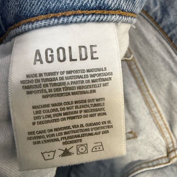 Agolde Women’s Size 31 Button Fly Light Wash Cropped Blue Jeans - Picture 7 of 10
